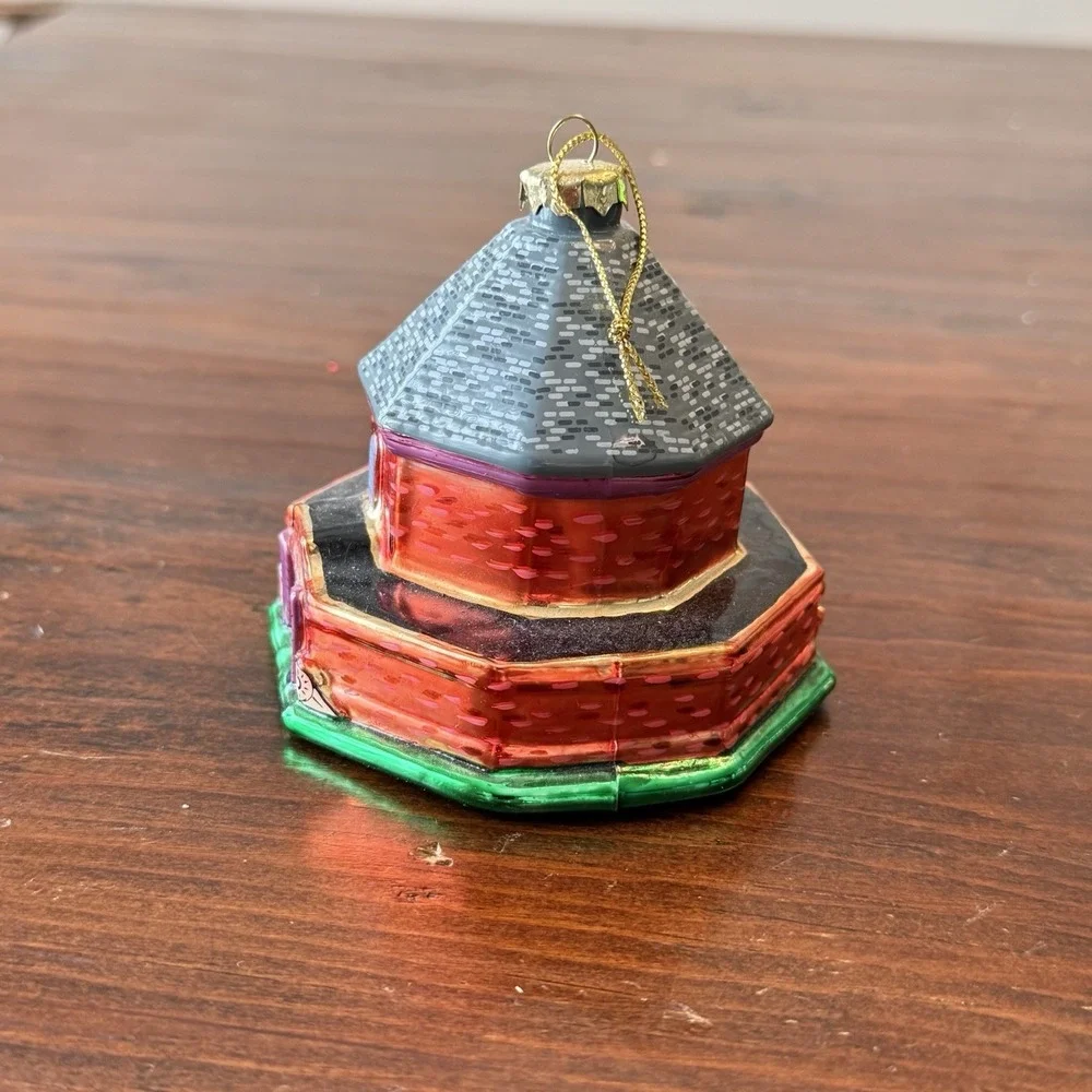 Colonial Williamsburg Powder Magazine Ornament Blown Glass Christmas Vtg‎ EUC